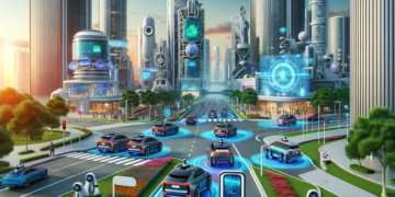 Self driving autonomous cars in a futuristic city